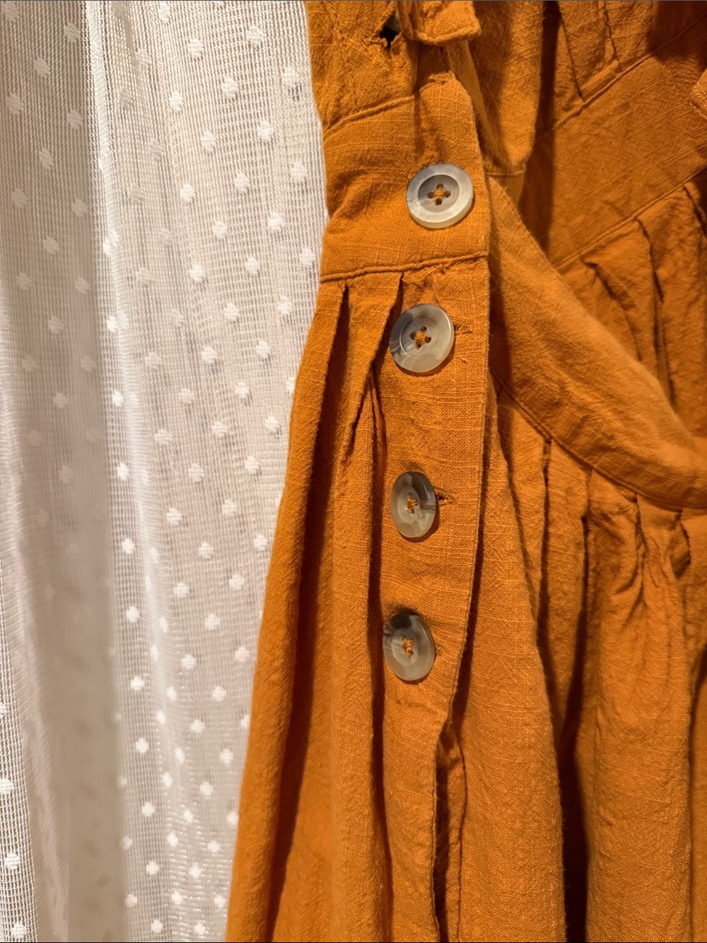 Free People Burnt Orange Pinafore Midi Dress - Picture 3 of 4